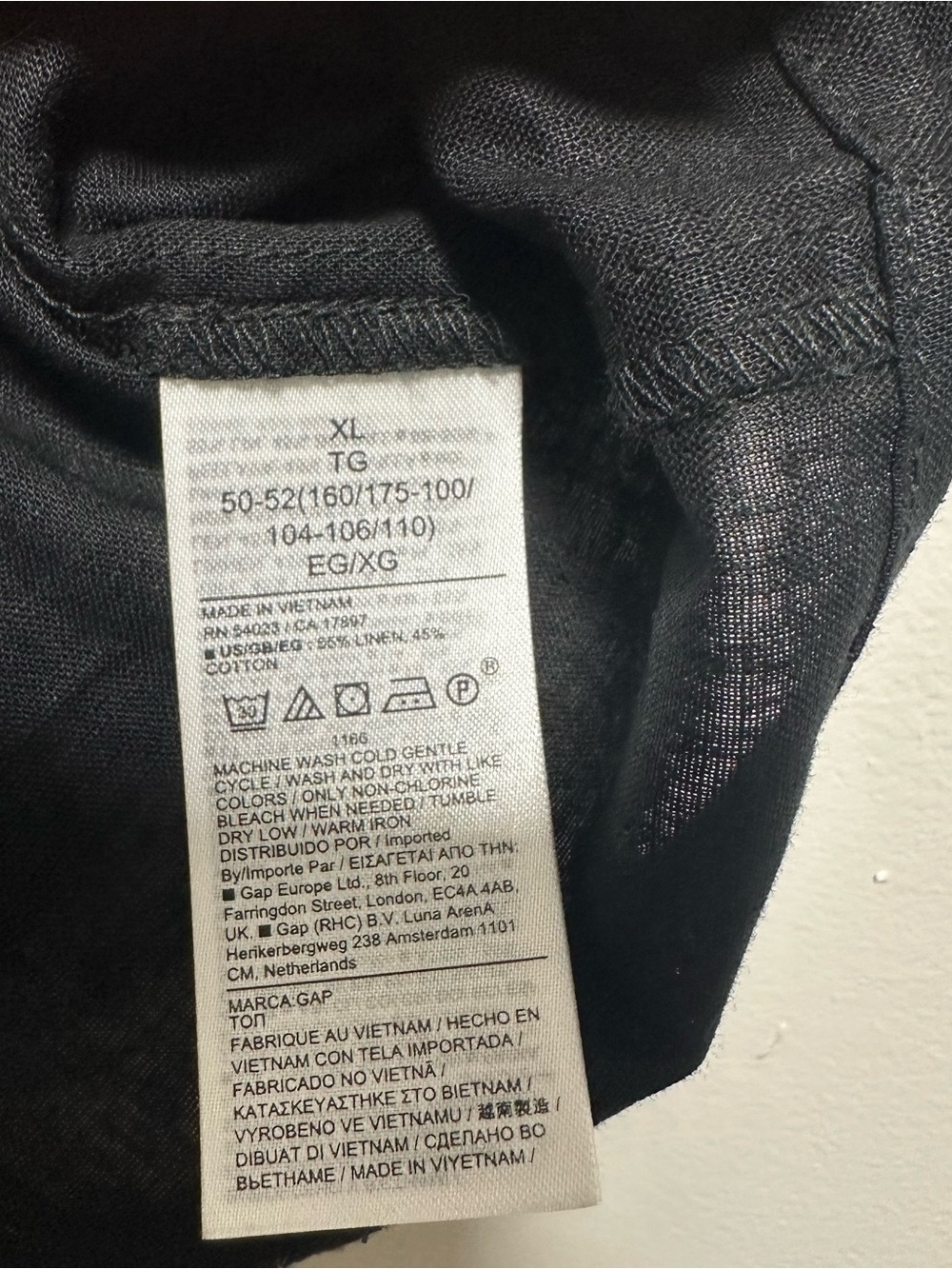 GAP Black Linen & Cotton Blend Tie Sleeve Tank Top - Picture 3 of 6